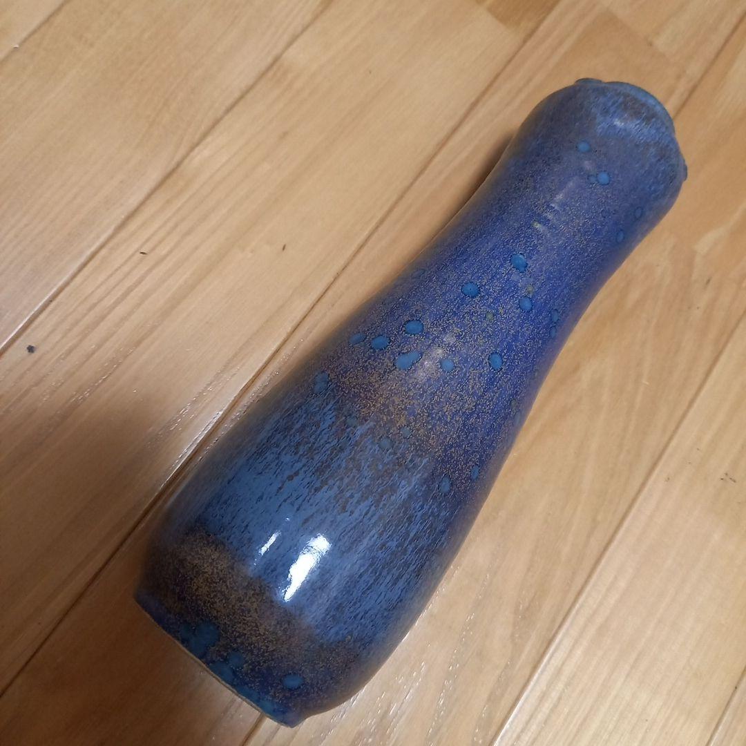 多治見焼　黄金孔雀天目釉花瓶　虎渓窯　若尾圭一　共箱付属➕萩焼系統？の花瓶付属