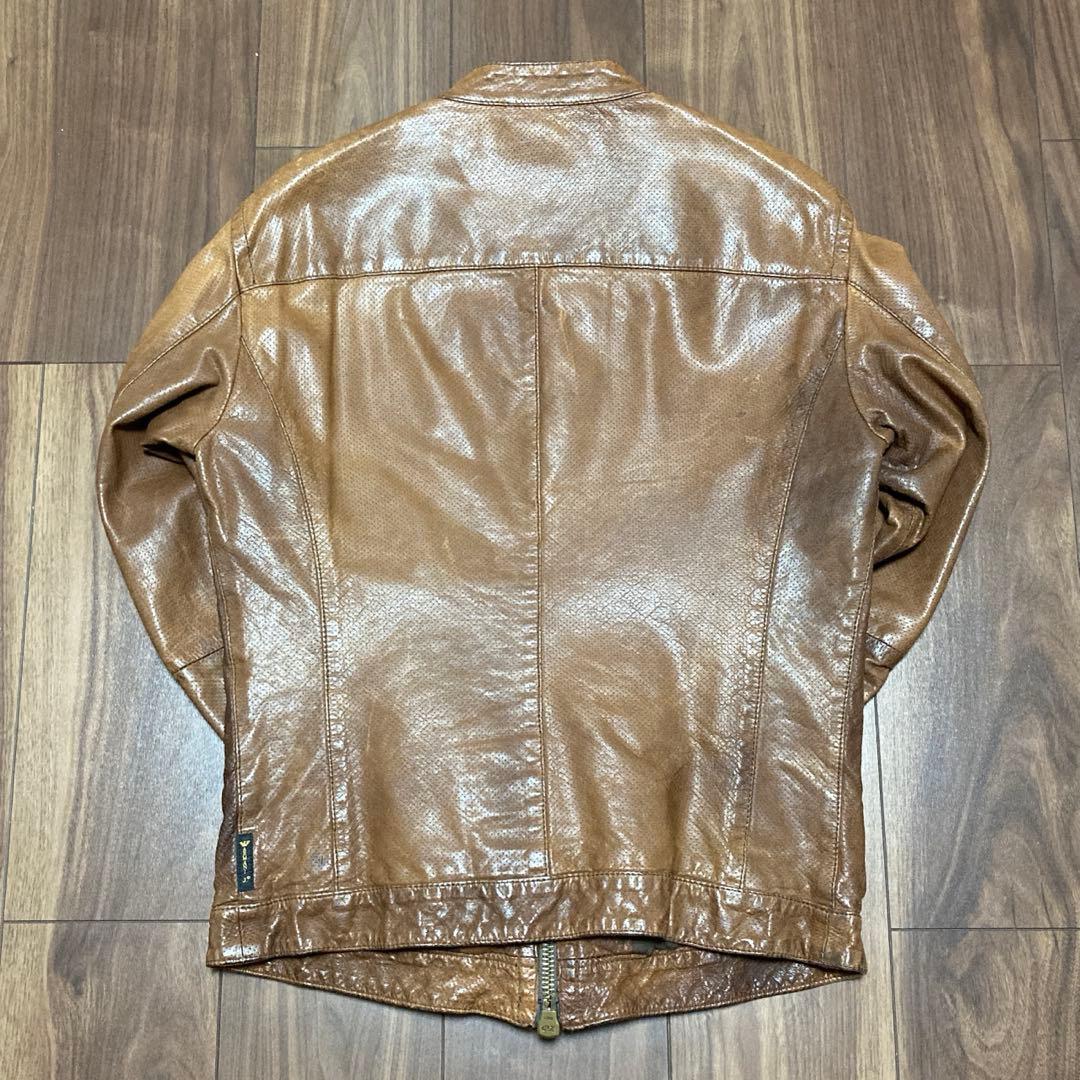 【再々値下げ】ARMANI JEANS 本革シングルライダースジャケット 48
