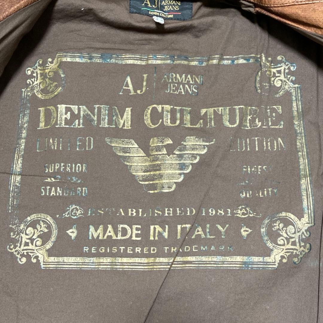【再々値下げ】ARMANI JEANS 本革シングルライダースジャケット 48