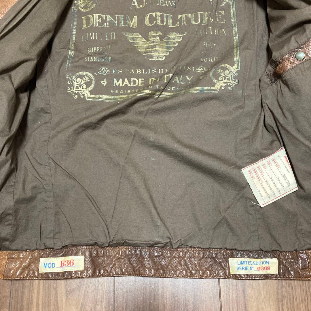 【再々値下げ】ARMANI JEANS 本革シングルライダースジャケット 48