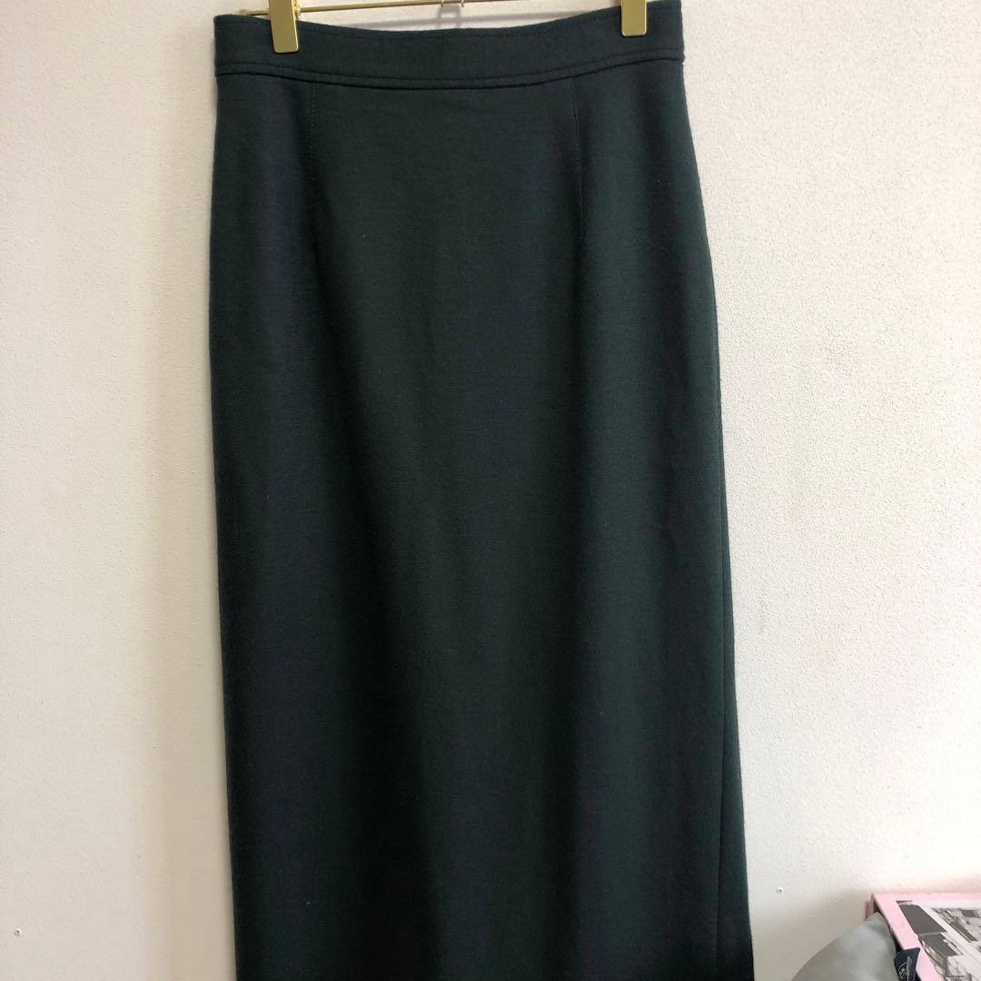 美品後ろボタンペプラムスカート36