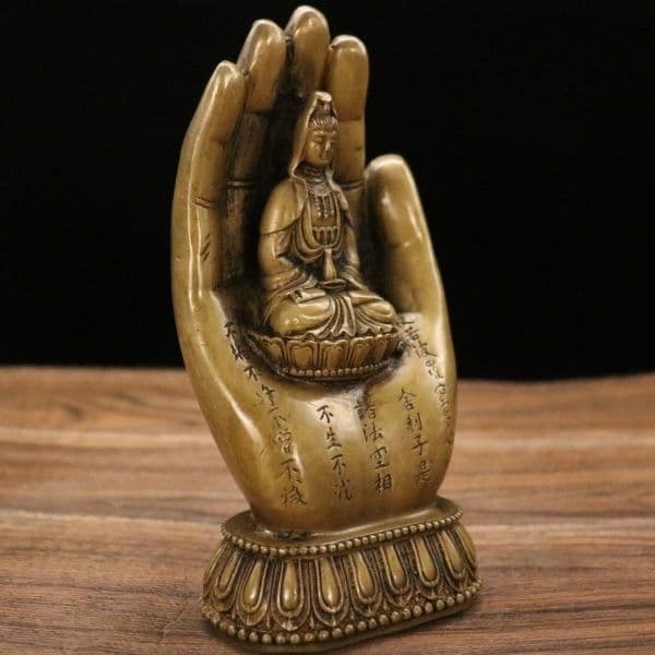 銅器 心経仏手観音 仏堂 茶台 書架 装飾品 工芸品 置物