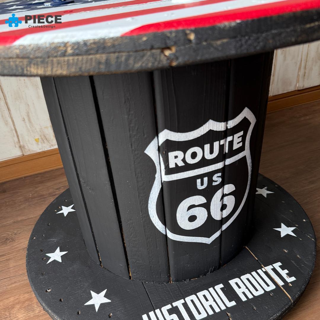 ケーブルドラム 電線ドラム テーブル アメリカン インテリア ガレージ 星条旗②