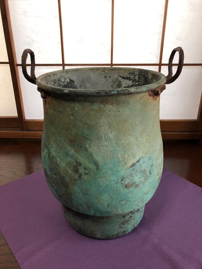 【 青銅陣釜 戦陣釜 】 傳今川義元公之炊飯釜　戦国時代　旧家所蔵