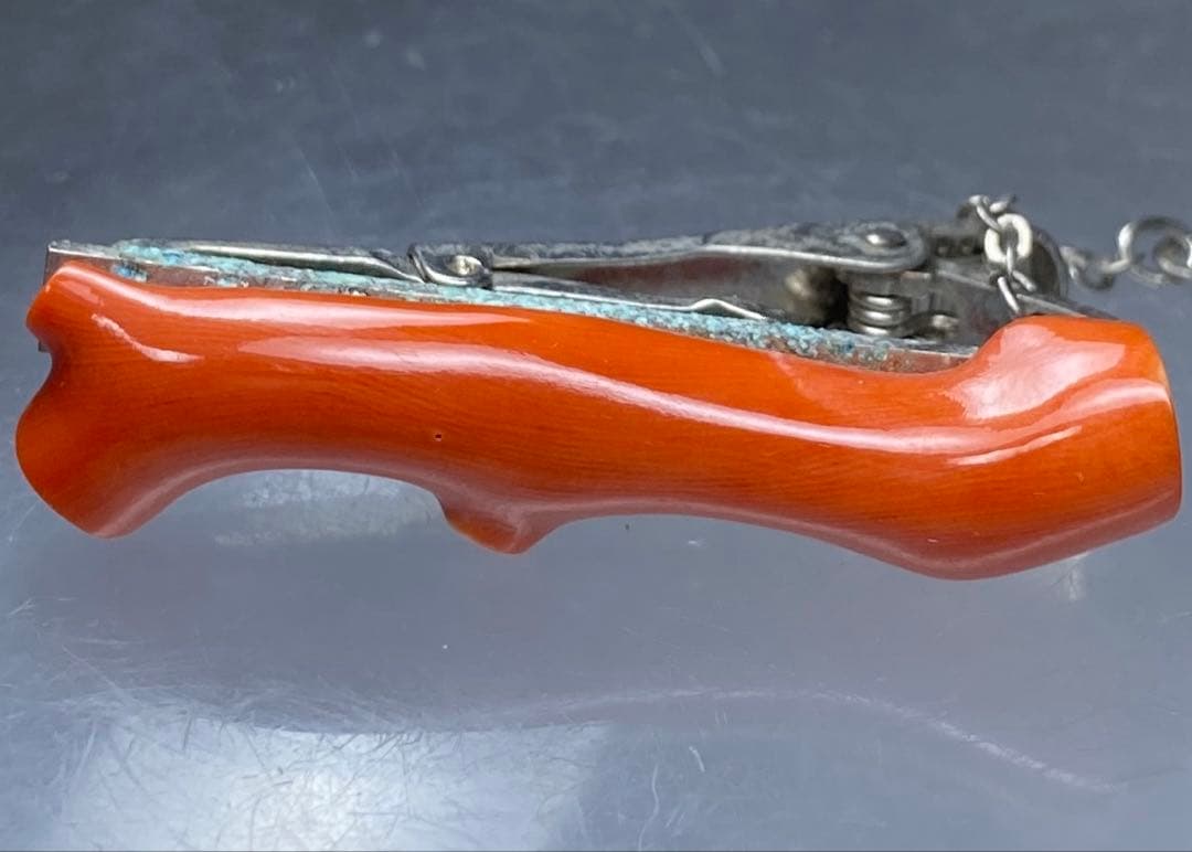 本赤珊瑚　ブローチ　帯留　50g トヒチ 東な7-0215☆2F