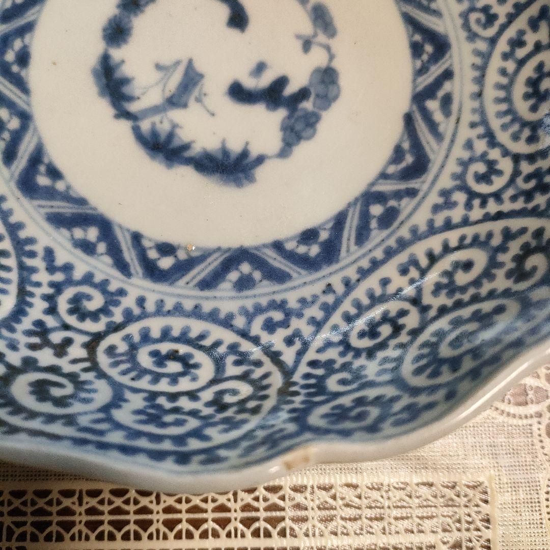 江戸期 古伊万里　成化年製　蛸唐草文様小鉢　直径15cm 高さ4.5cm