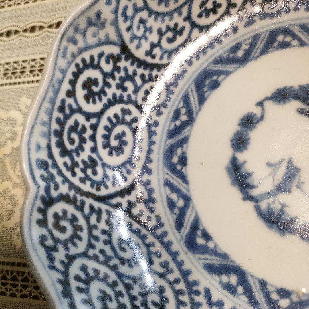 江戸期 古伊万里　成化年製　蛸唐草文様小鉢　直径15cm 高さ4.5cm