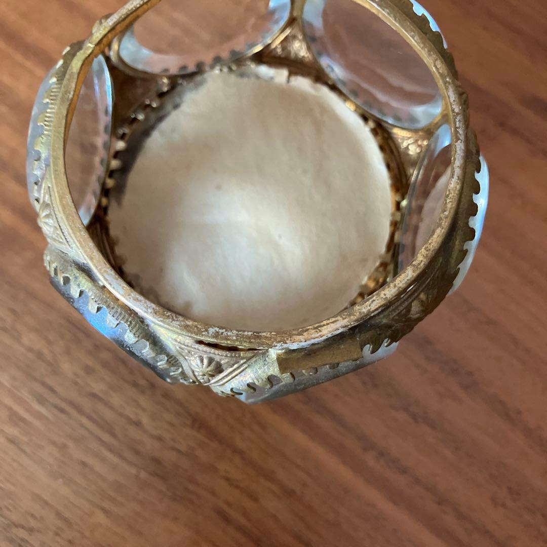 希少フランス蚤の市アンティークガラスジュエリーボックス宝石箱オルモル