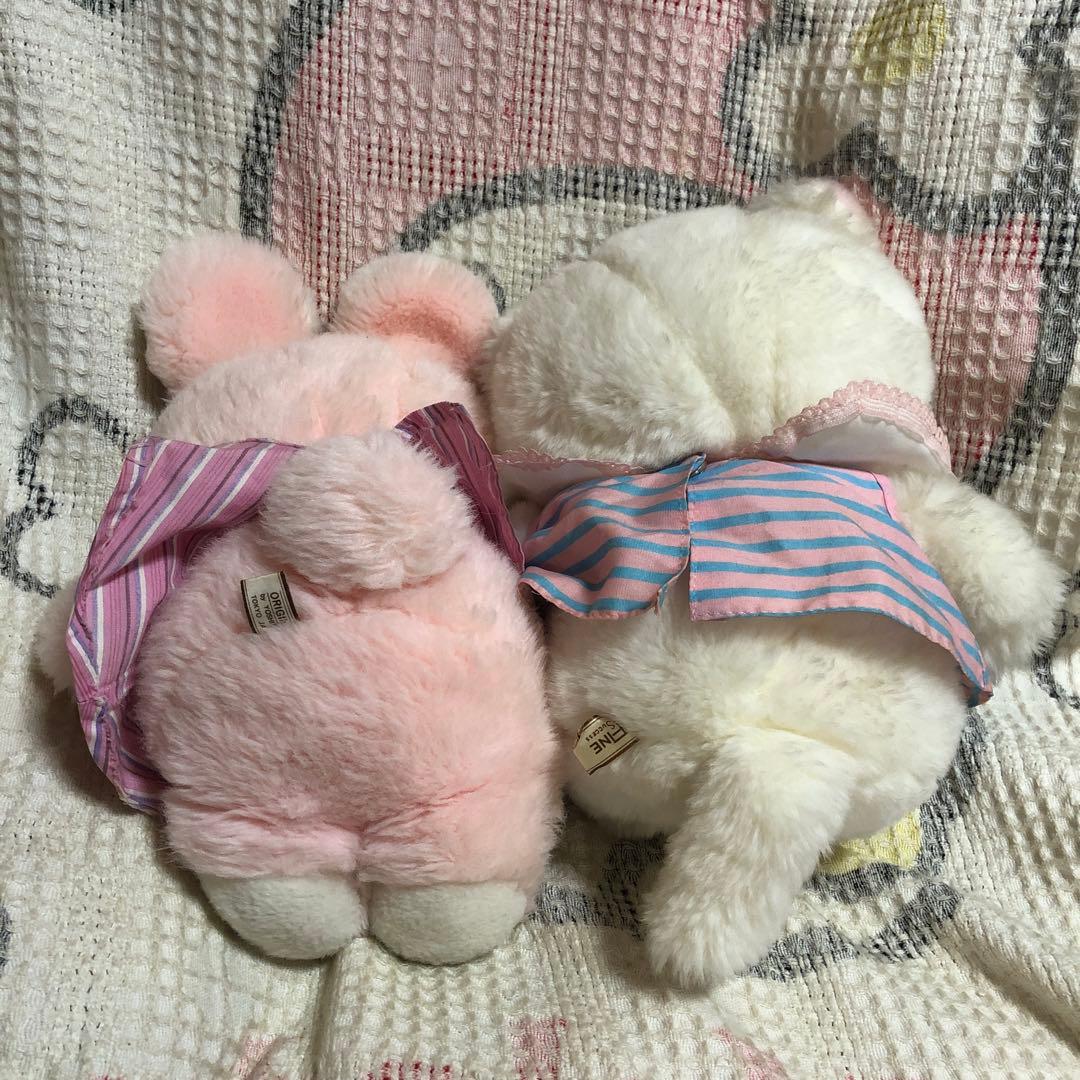 吉徳　クリーミー　昭和レトロ　初期タグ　当時の物　ウサギ＆ネコ　ぬいぐるみ　中古