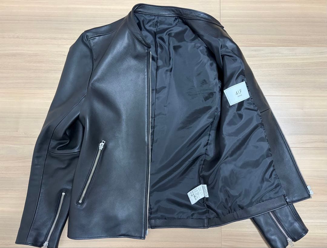 417EDIFICE レザーシングルライダース　Lサイズ