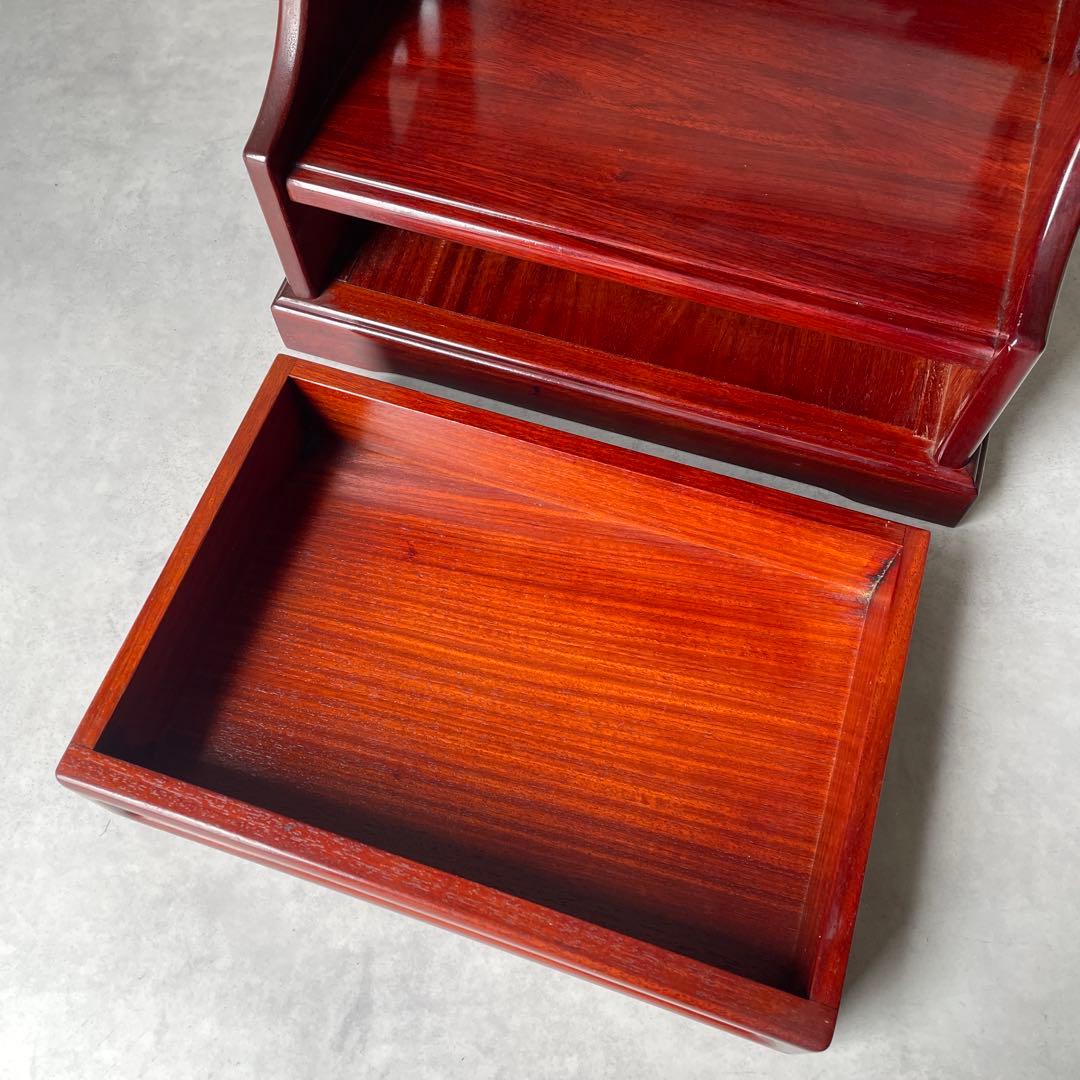 カリモク 唐木家具 和風 電話台 抽斗 引き出し付き サイドボード　小型チェスト