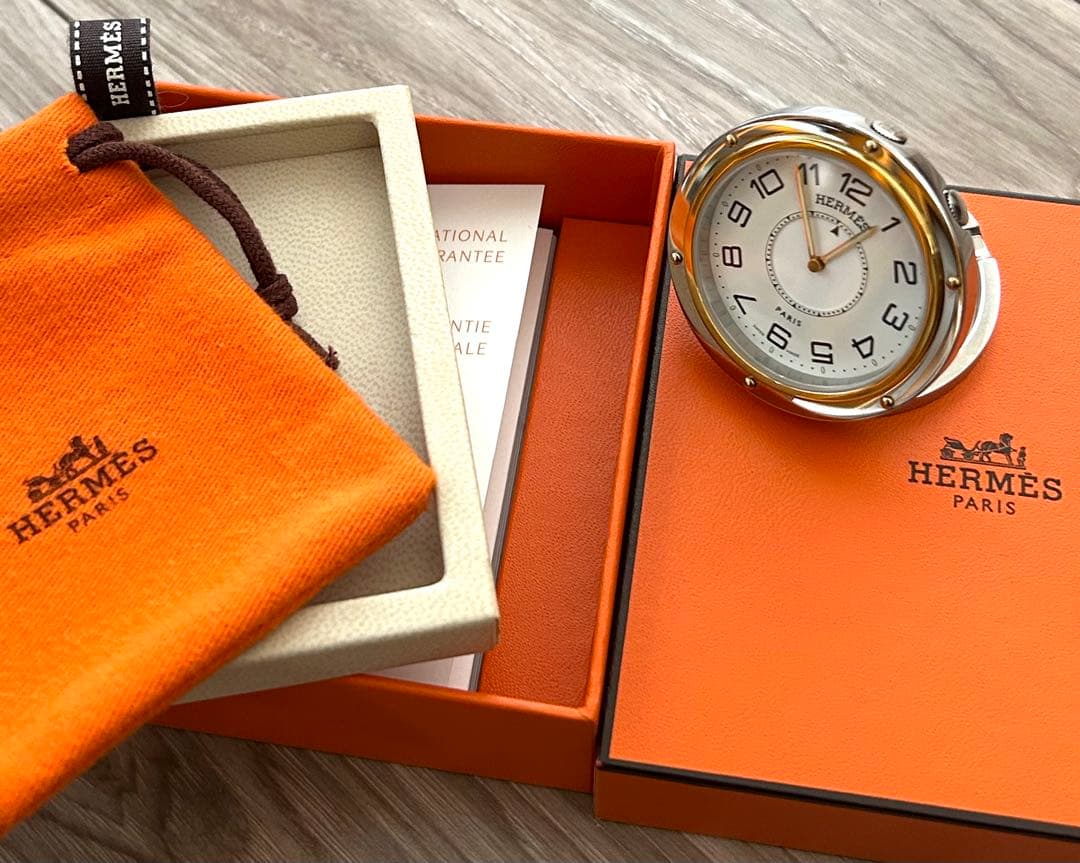 美品★エルメス HERMES置時計 PE-CL1.540 クリッパー リーベル