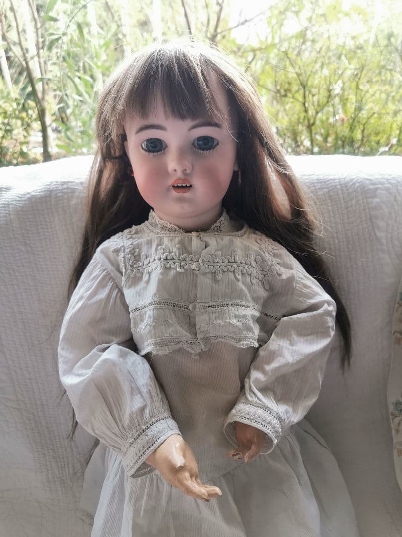 アンティークドイツ シモン＆ハルビックビスクドール 美少女人形コットンドレス靴付