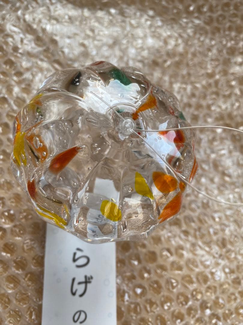 新品　くらげ風鈴　カラフル　ガラス細工 タクグラス クラゲ風鈴