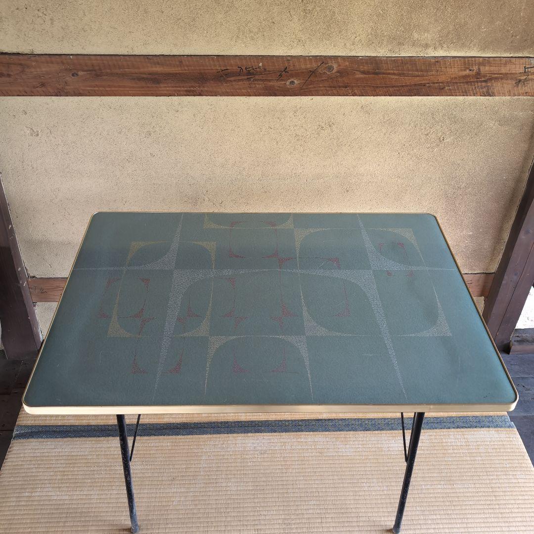 r*0様 昭和レトロ　アイアン脚テーブル　アンティーク 作業台　W1050