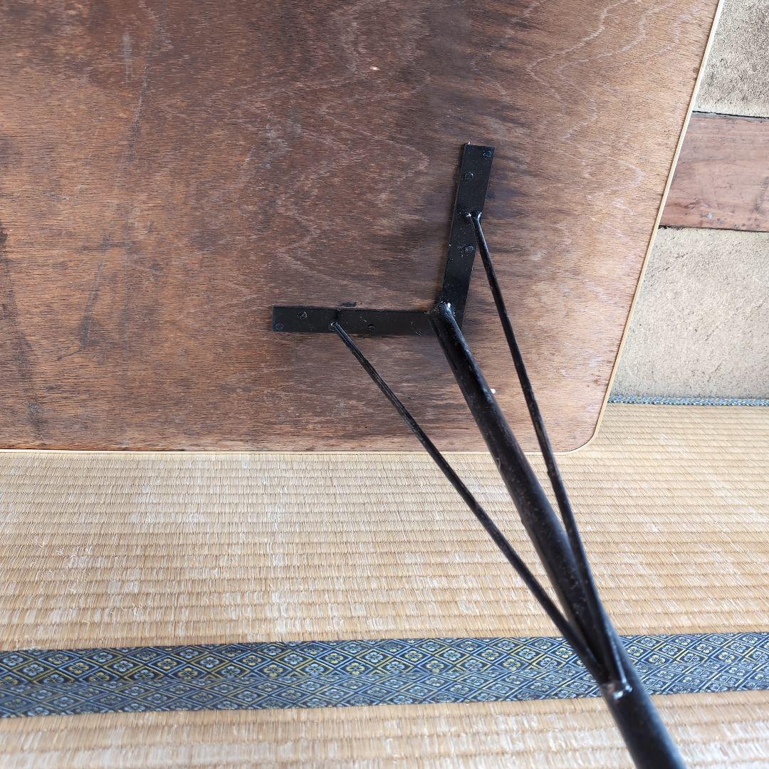 r*0様 昭和レトロ　アイアン脚テーブル　アンティーク 作業台　W1050