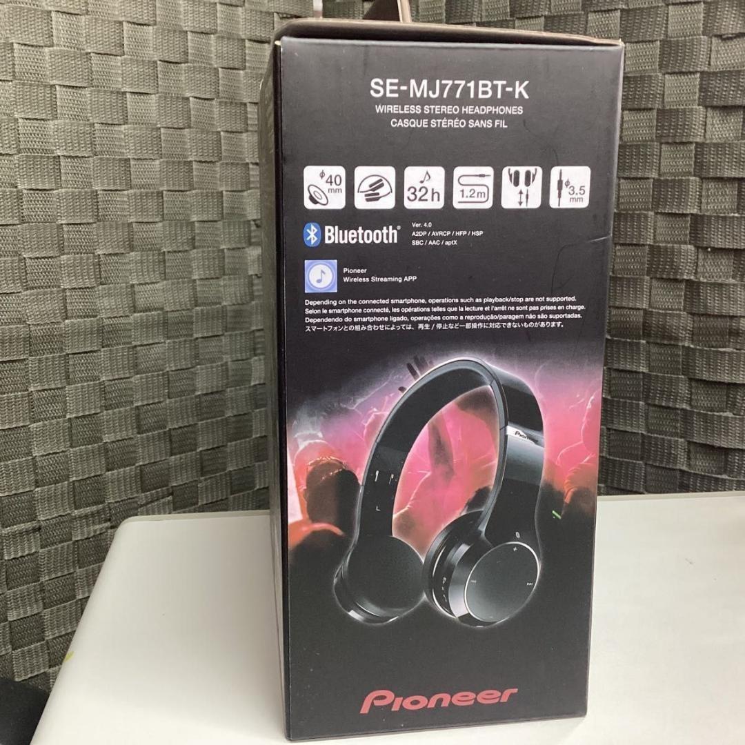 新品 パイオニア ワイヤレスヘッドホン ブラック 黒 SE-MJ771BT-K