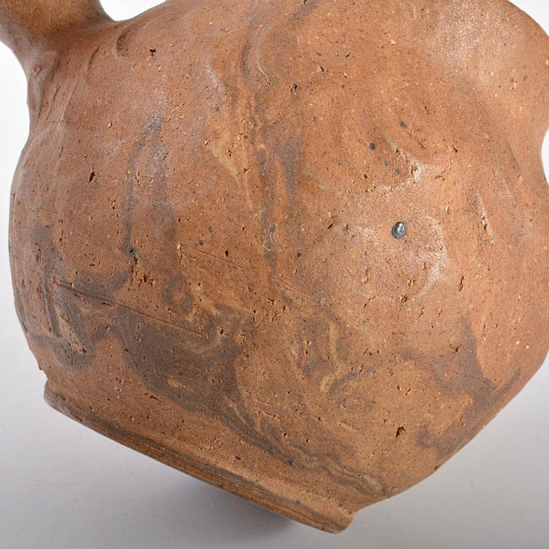 煎茶道具　萬古焼　古稀一光作　手捻　横手急須　茶壷　D　R5471