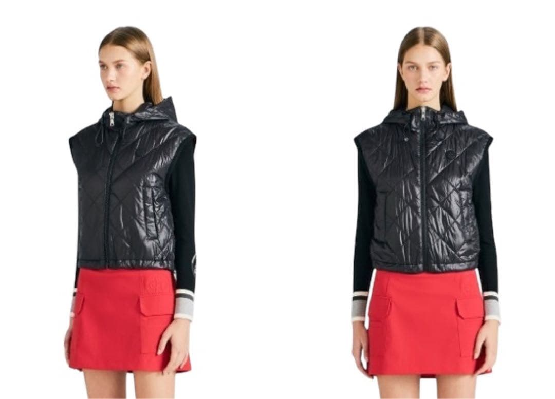 新品未使用新作G/FOREジーフォアレディースベストsizeSブラック