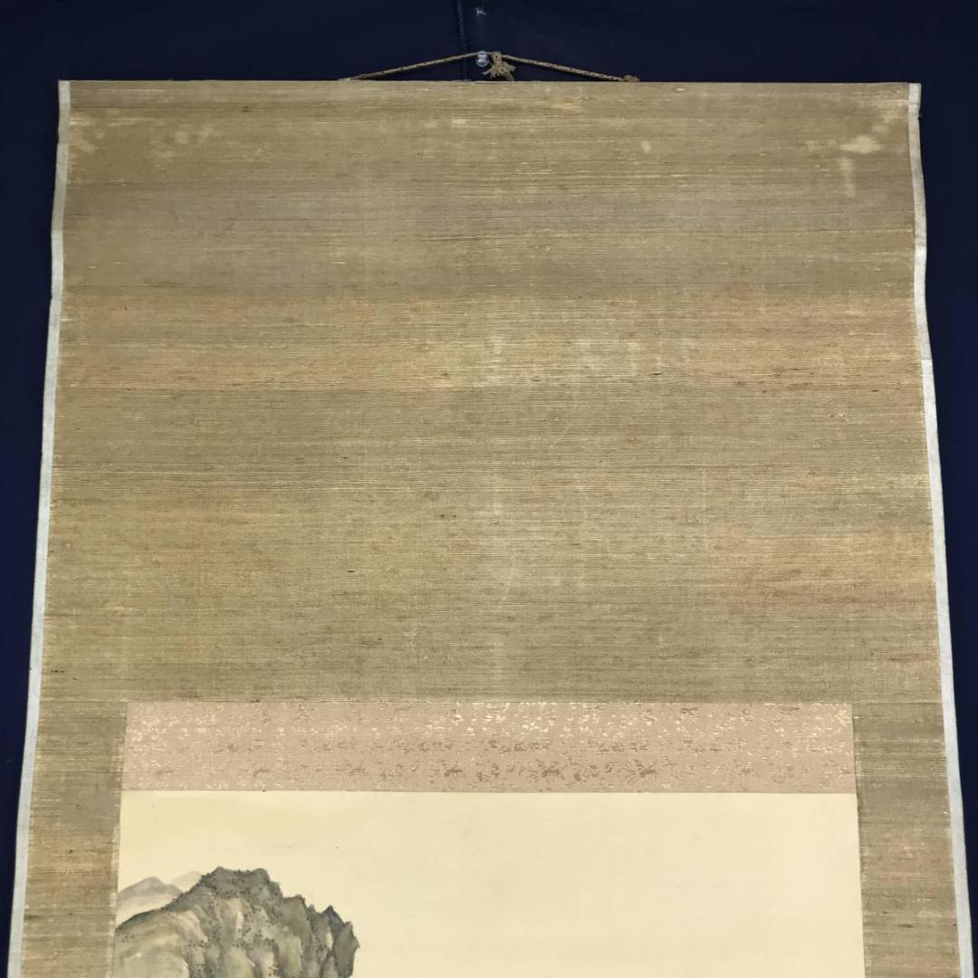 作者不詳/春景山水図/山水図/横物/掛軸/名家伝来/AD-201