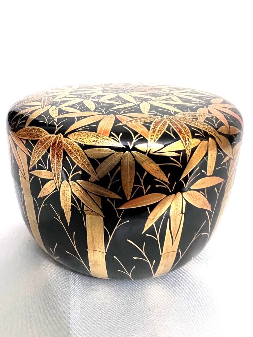 迎舟 棗 なつめ 竹林蒔絵 茶道具 共箱