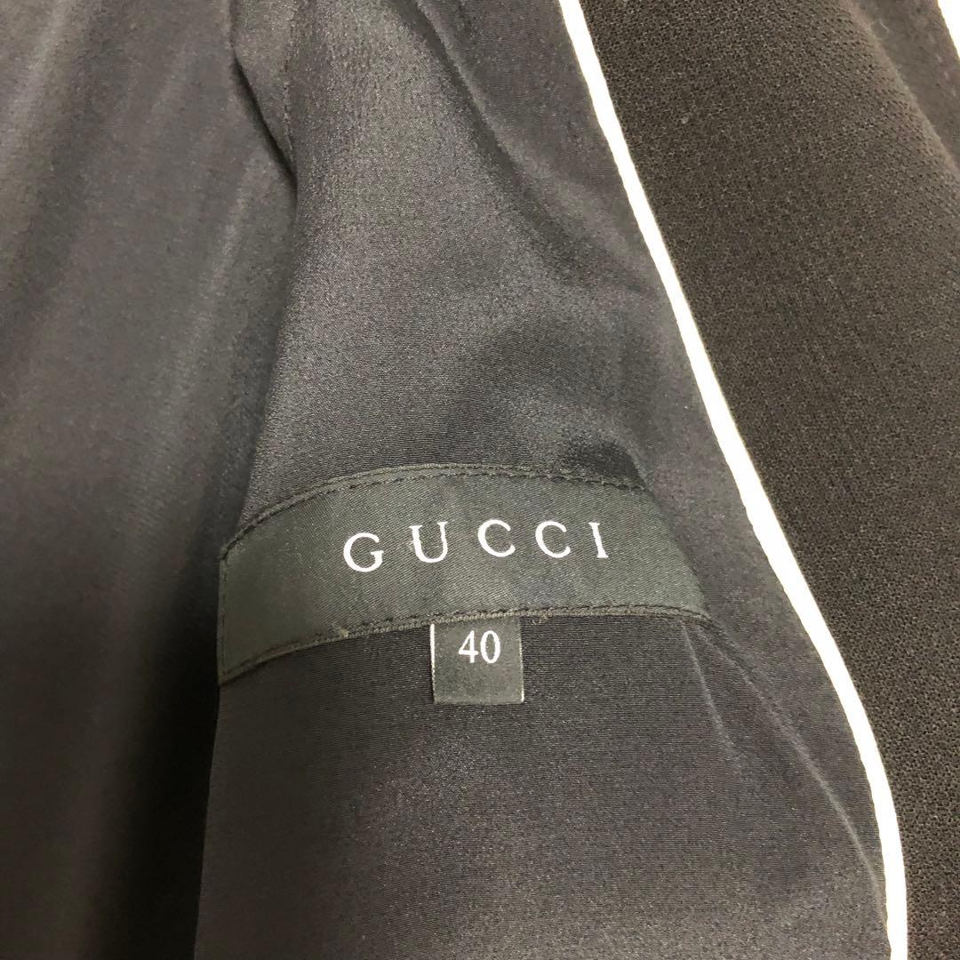 美品　GUCCI ウールコート　金ボタン　ブラック　裏地シルク100%