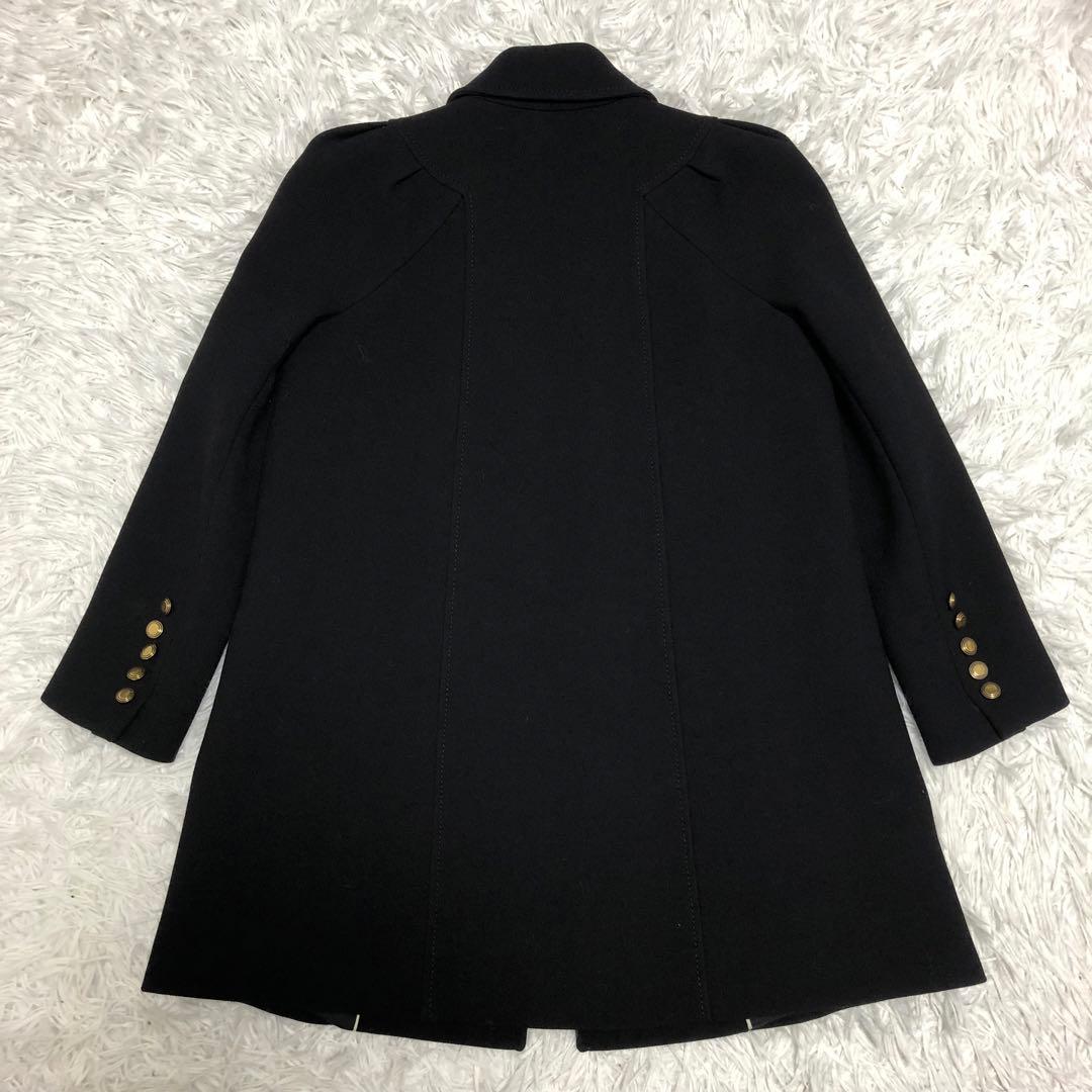 美品　GUCCI ウールコート　金ボタン　ブラック　裏地シルク100%