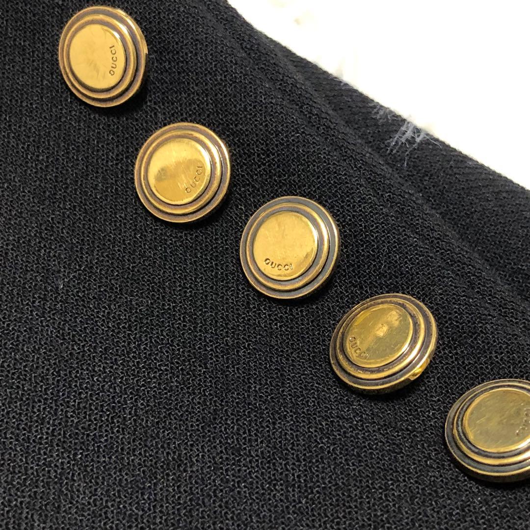 美品　GUCCI ウールコート　金ボタン　ブラック　裏地シルク100%
