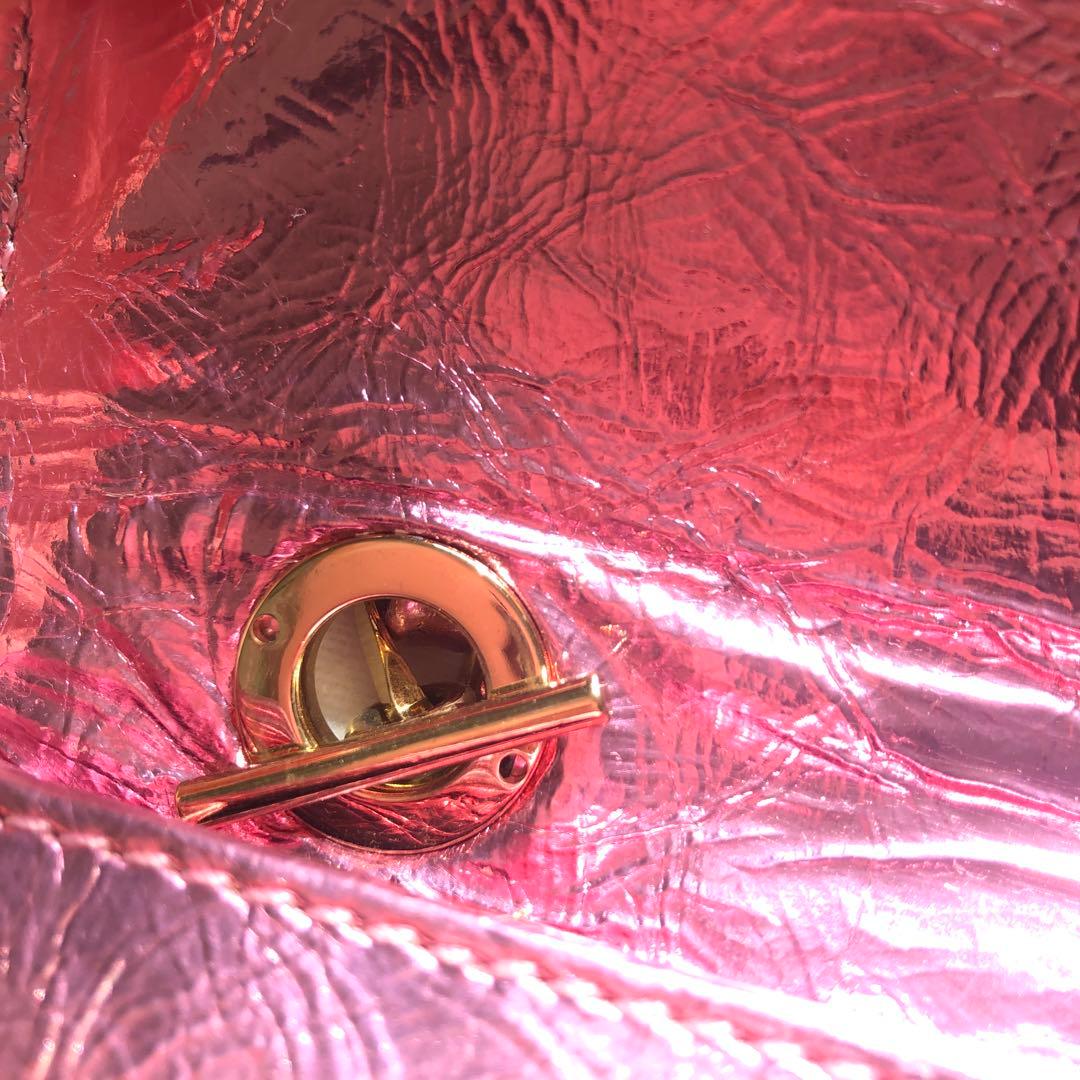 GIANNI VERSACE シャイニーピンク　クラッチ　ショルダー　バッグ