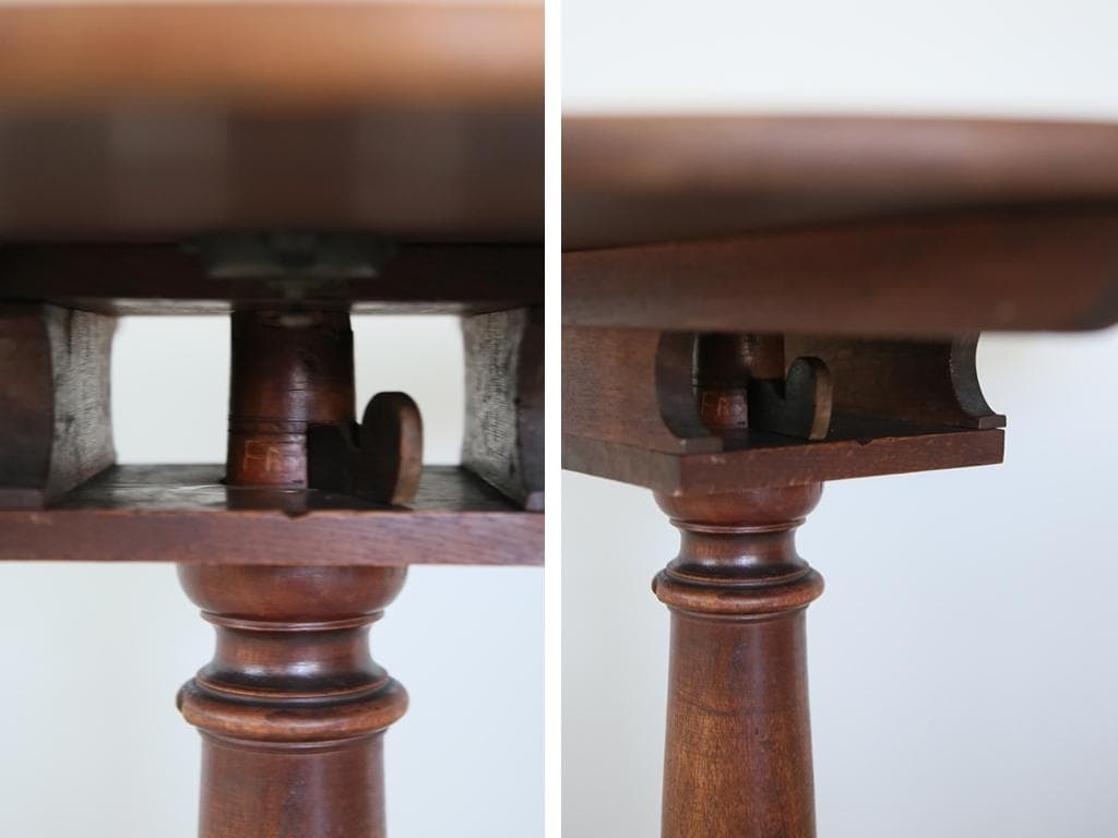 英国アンティーク木製チルトトップテーブル/折畳式机/サイドテーブル(89-44)