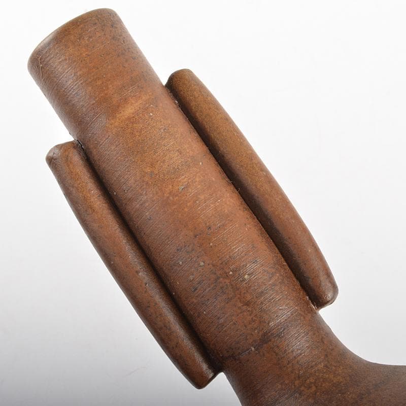 備前焼　人間国宝　金重陶陽作　一輪花入　金重道明識箱　M　R6970