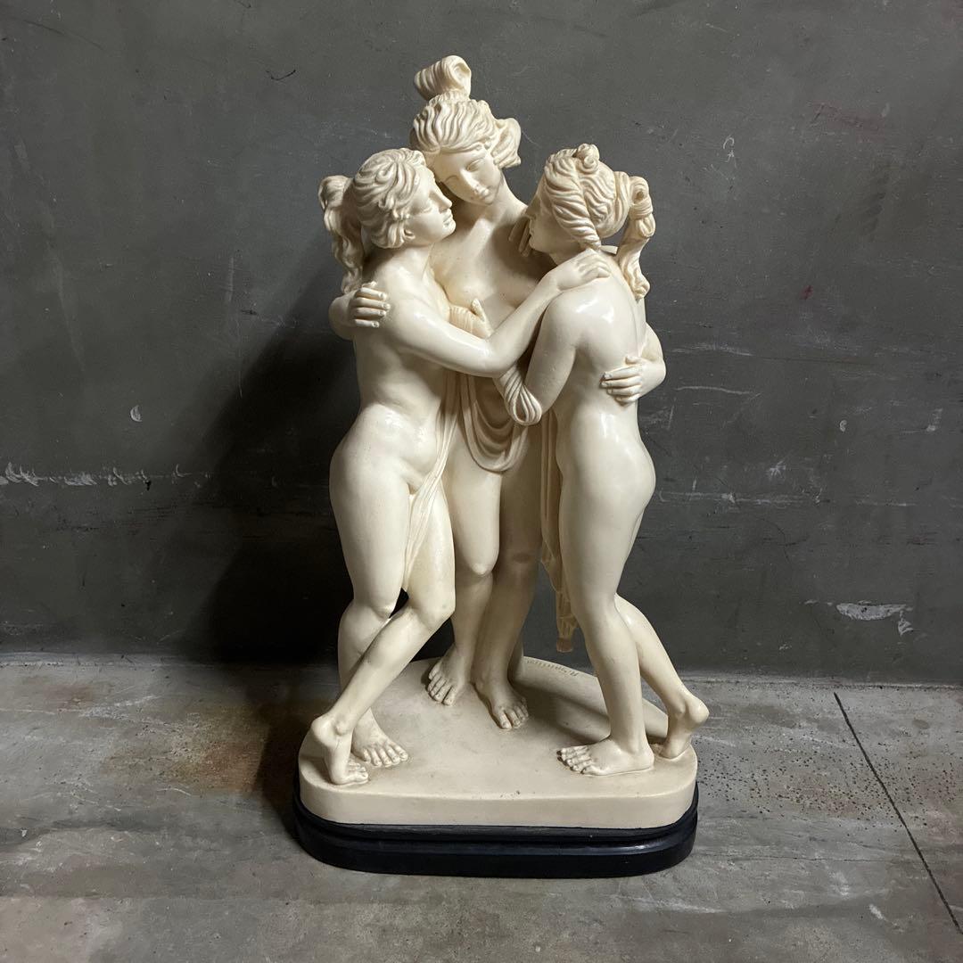 A SANTINI ギリシャ神話 三美神像 裸婦像 西洋彫刻 ITALY