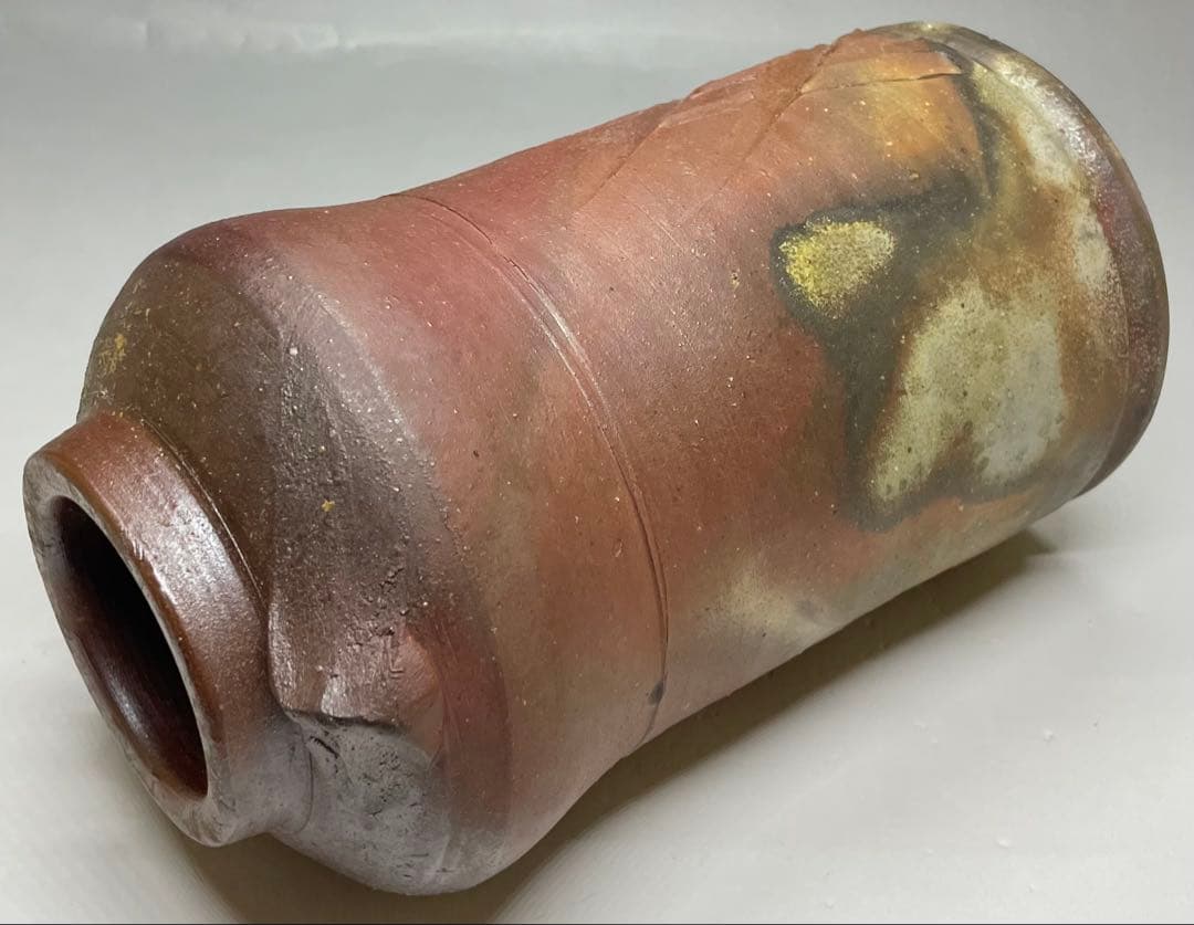 人間国宝　藤原雄　備前花入　耳付花入　備前焼　共箱　共布　栞　P5