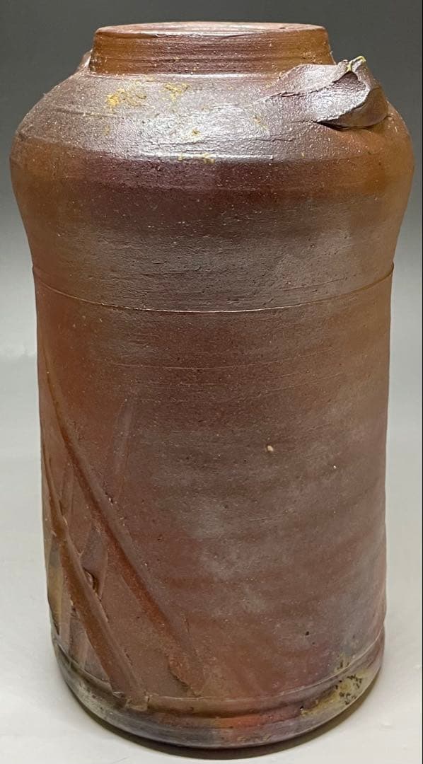 人間国宝　藤原雄　備前花入　耳付花入　備前焼　共箱　共布　栞　P5