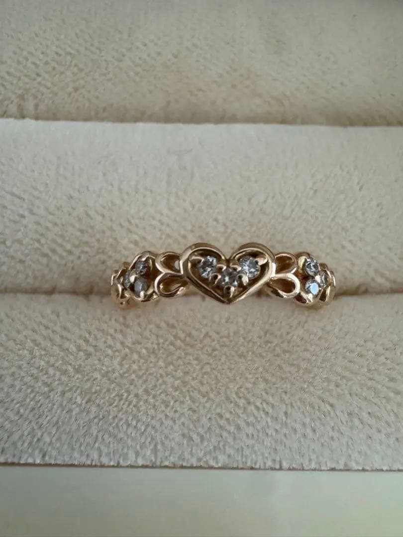 K18ダイヤモンドハートリング