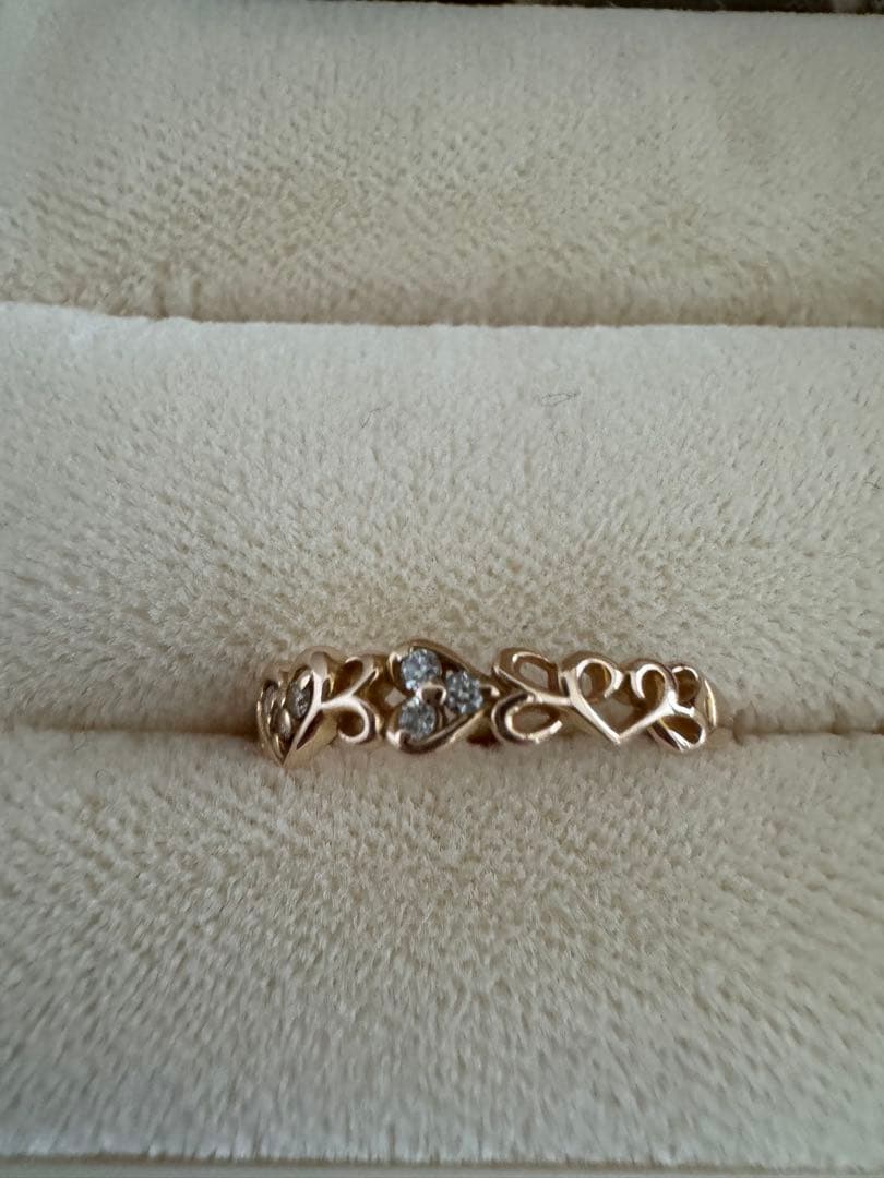 K18ダイヤモンドハートリング