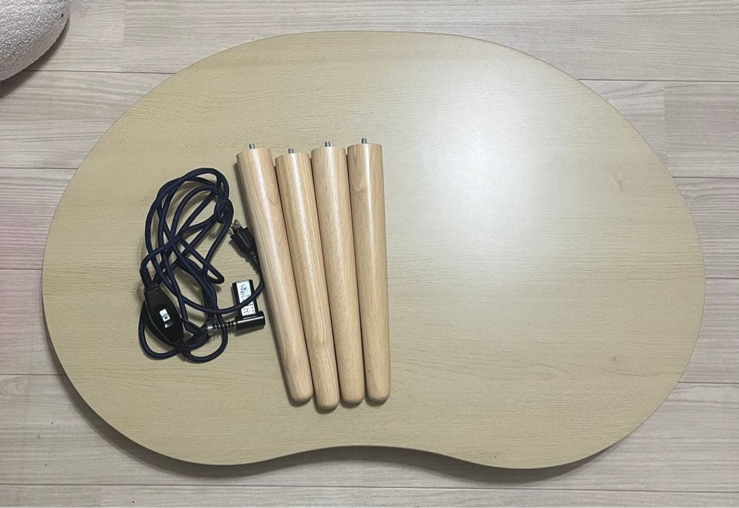 ニトリ　豆型　こたつ　ナチュラル　ローテーブル