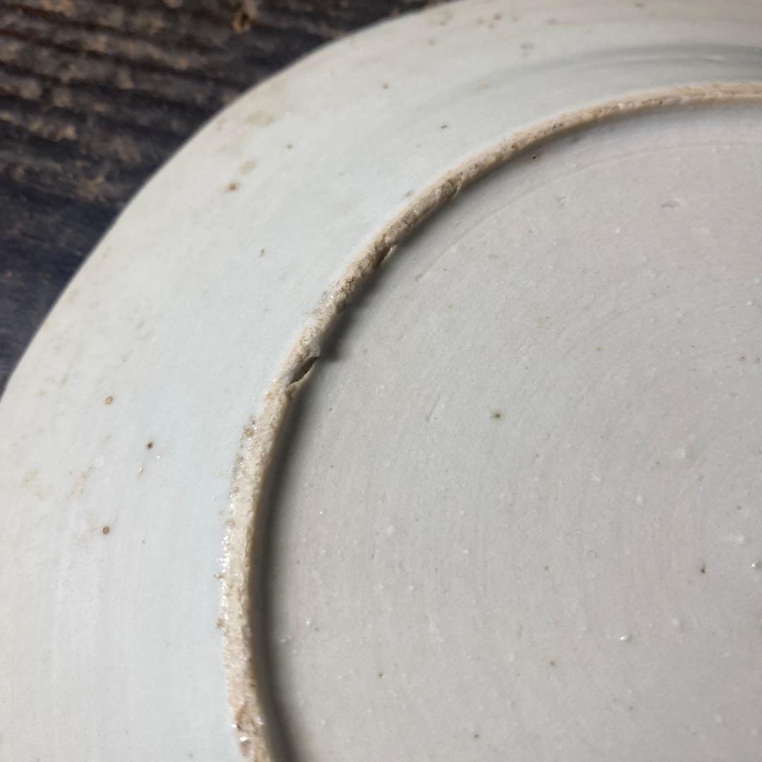 中国山水図染付皿19cm【桐箱付】