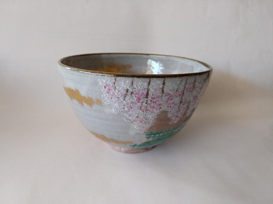 京焼 燐光窯 井川和夫 粉引 京の町 茶碗 共箱 共布 栞 茶道具 抹茶碗 新品
