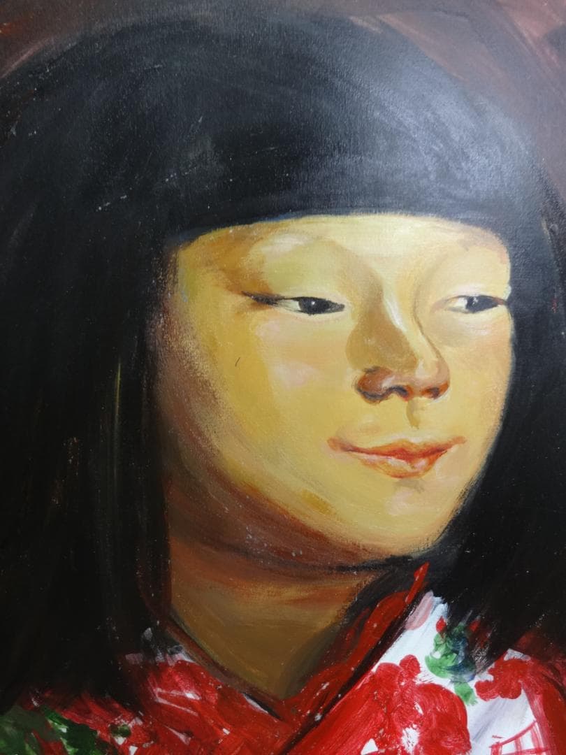 岸田劉生 麗子微笑 1923年頃　肉筆油彩画　紙本著色・額装