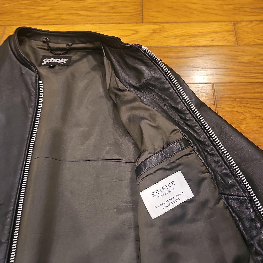 ニックネーム　Schott ブラックレザー シングルライダース