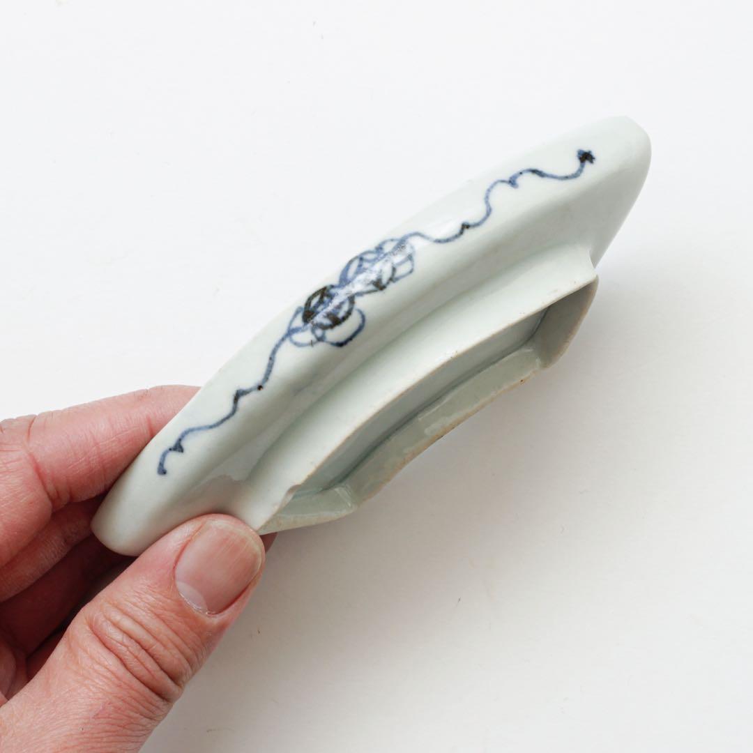 古伊万里　伊万里　江戸　中期　富士山形　扇面形　変形皿　小皿　手塩皿　2客セット