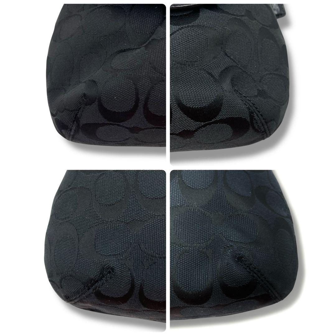 極美品✨COACH ワンショルダー 肩掛け ハンドバッグ シグネチャー ブラック