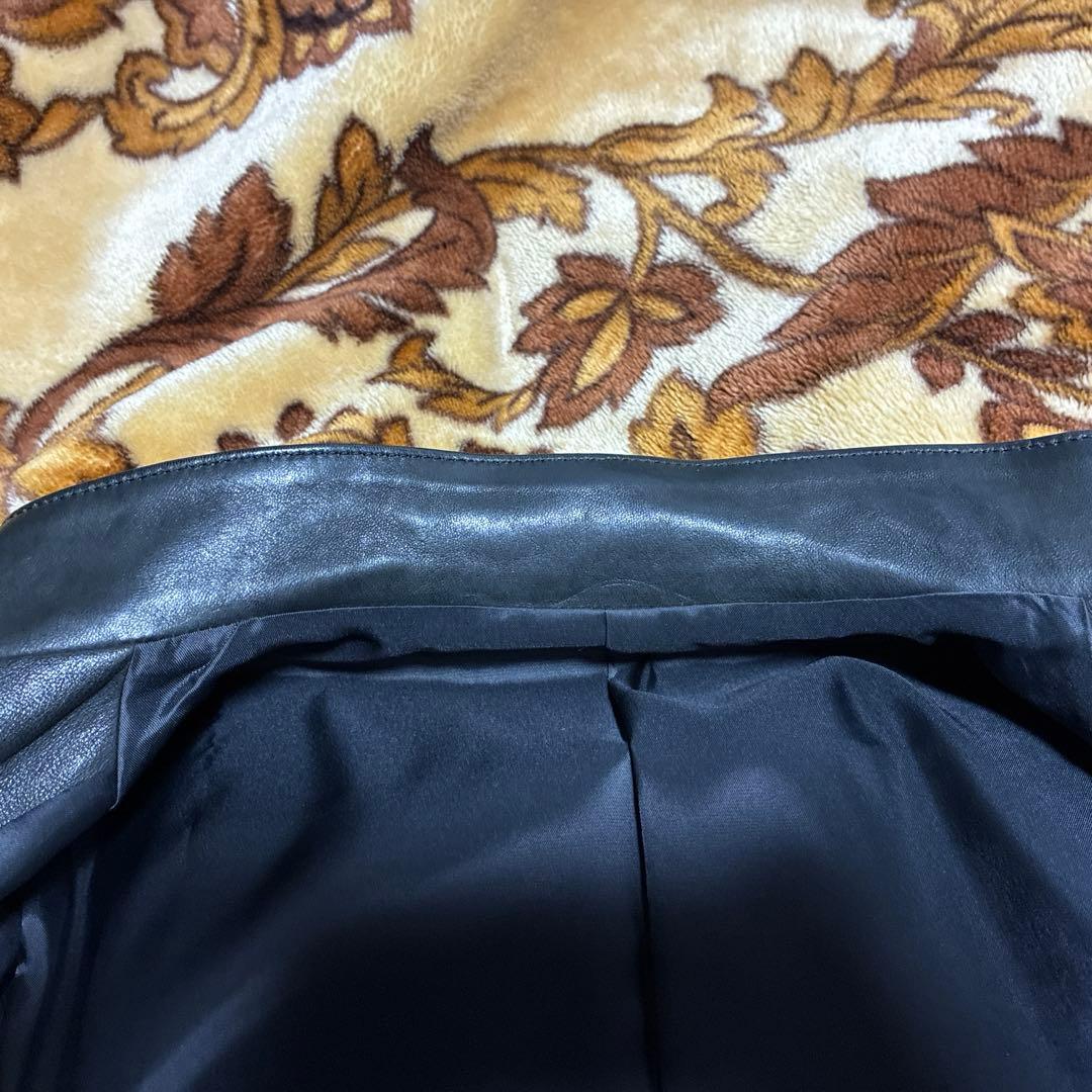 5351プールオム　シングルライダースジャケット　サイズ46 ブラック　シープ