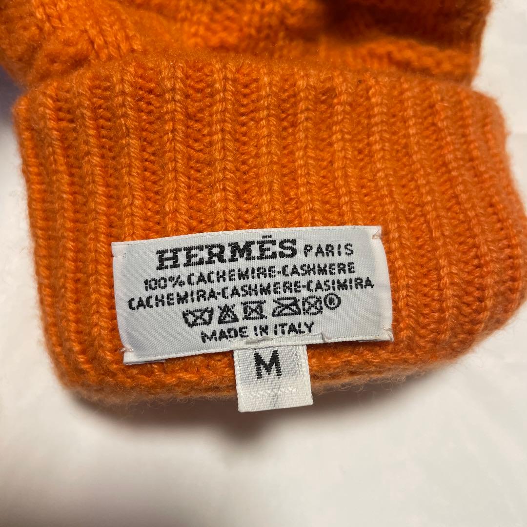 エルメス　カシミヤグローブ　オレンジ