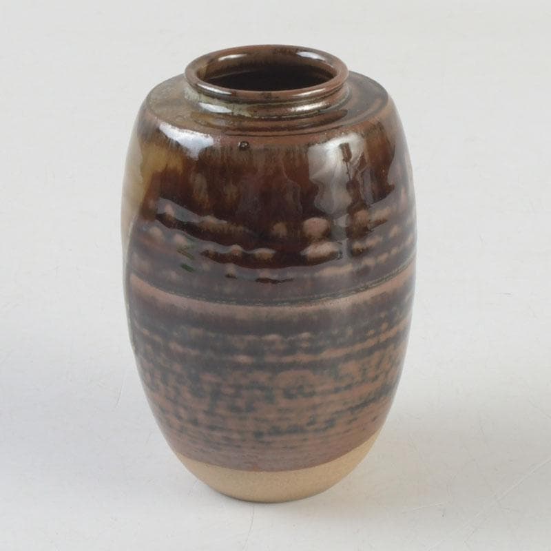 茶道具　高取焼　喜恵造　肩衝茶入　仕覆付二点付　共箱　V　9538