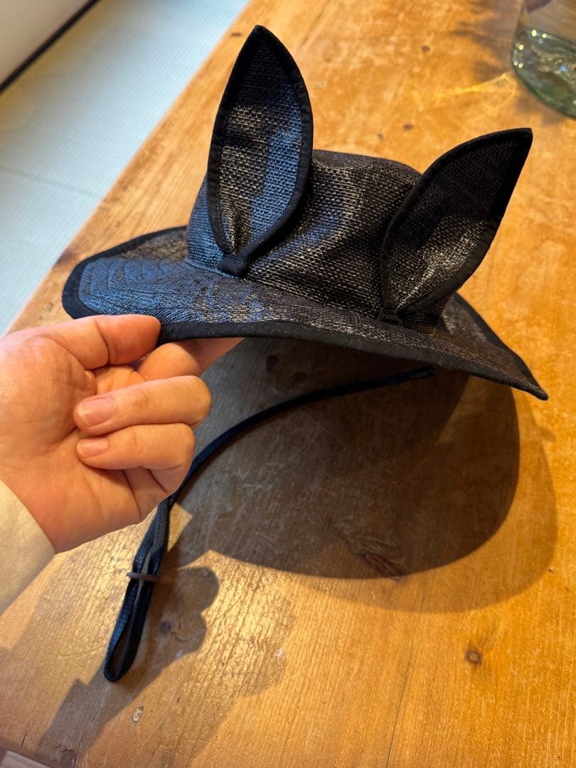 eLfinFolk kids54 耳付き黒メッシュハット