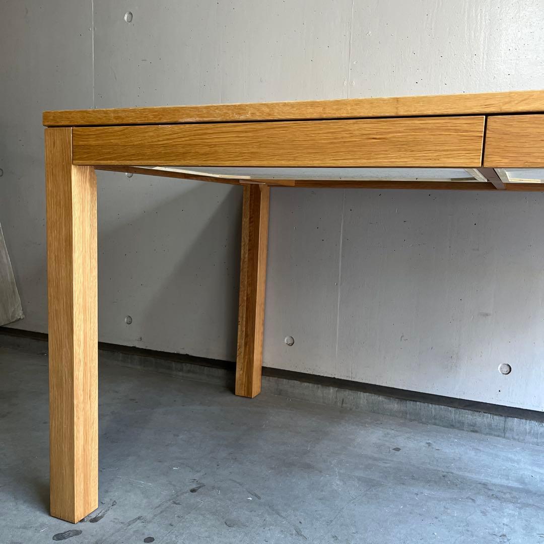 おすしファン★無印 無垢材ダイニングテーブル（引出付）・オーク材