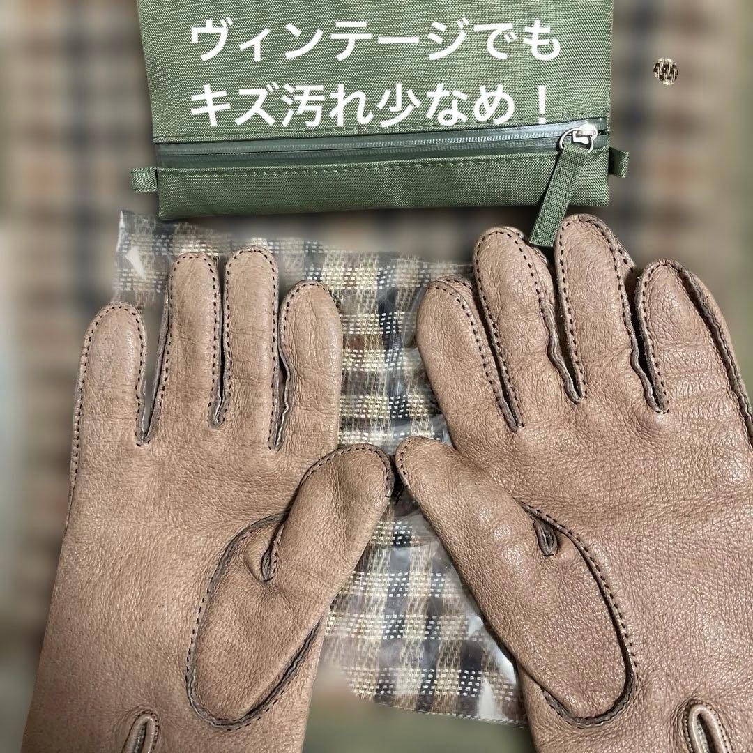 【激レア美品】ヴィンテージ品/革手袋チンギアーレ欧州猪豚素材Mメンズ