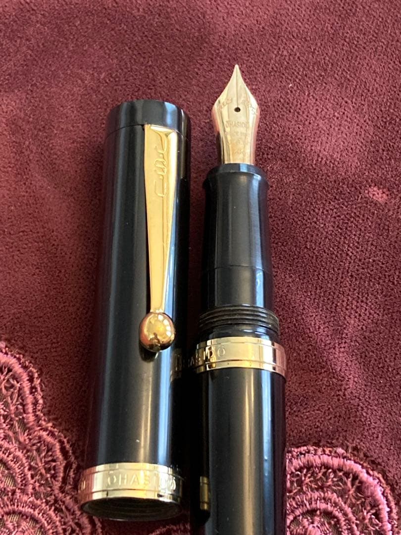 あき　OHASIDO 大橋堂 万年筆 ブラック×ゴールド